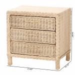 Sun Bleached Braided Rattan Nightstand