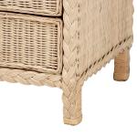 Sun Bleached Braided Rattan Nightstand