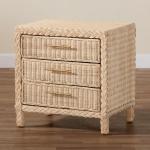 Sun Bleached Braided Rattan Nightstand