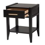 James Mid-Century Black 1-Drawer Nightstand