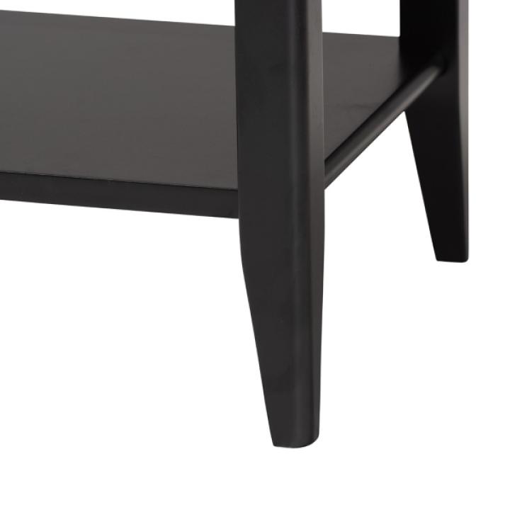 James Mid-Century Black 1-Drawer Nightstand