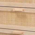 Natural Wood and Rattan 3-Drawer Storage Cabinet