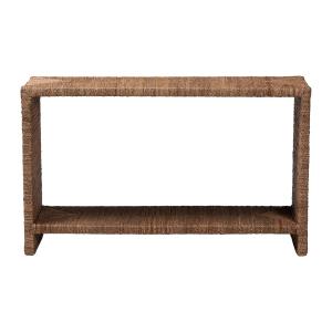 Natural Seagrass Wrapped Console Table