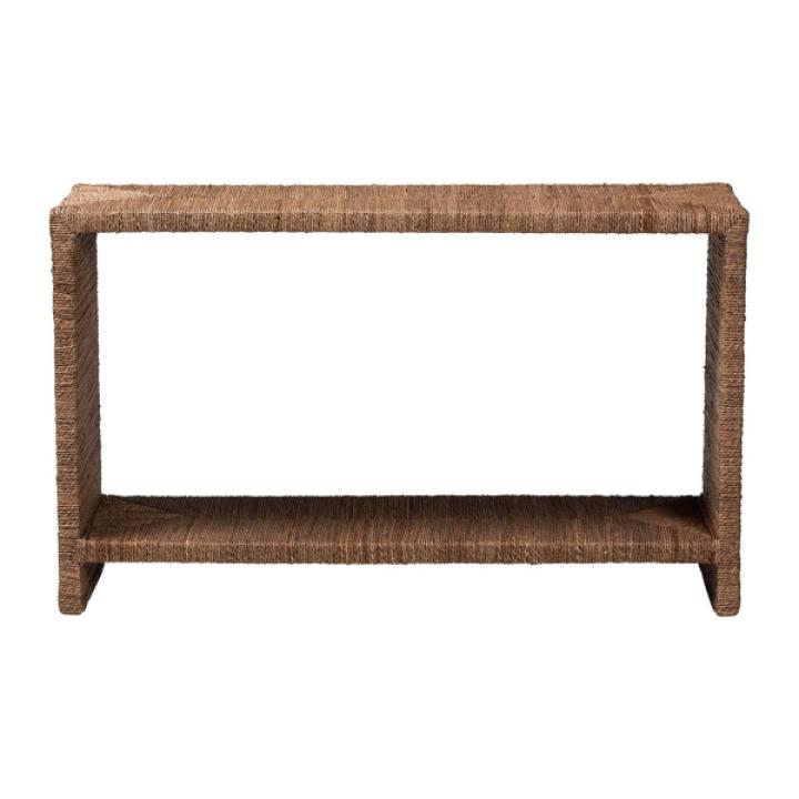 Natural Seagrass Wrapped Console Table