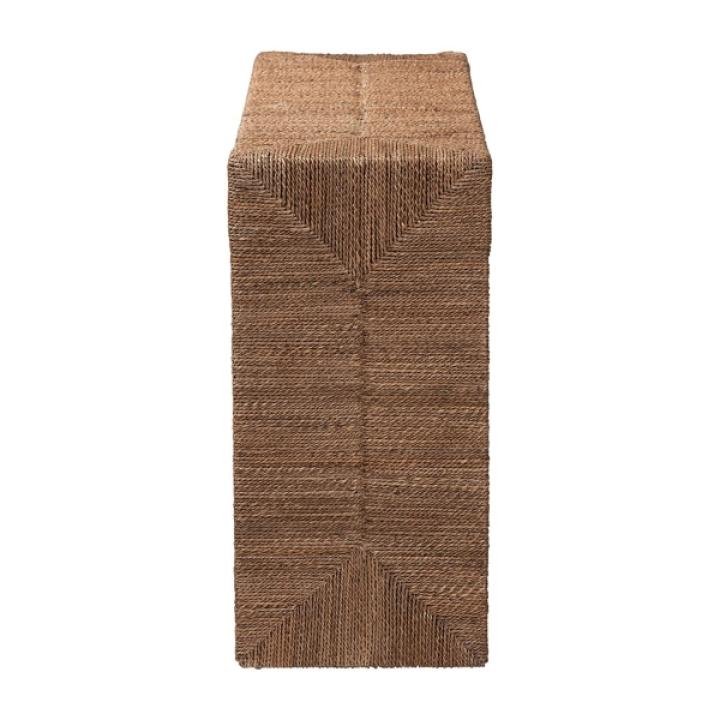 Natural Seagrass Wrapped Console Table