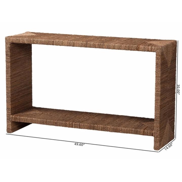 Natural Seagrass Wrapped Console Table
