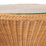 Honey Boho Braided Rattan Accent Table