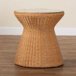 Honey Boho Braided Rattan Accent Table