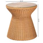 Honey Boho Braided Rattan Accent Table