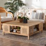 Light Honey Rattan Wrapped Coffee Table