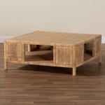 Light Honey Rattan Wrapped Coffee Table