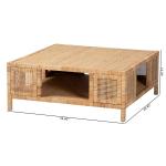 Light Honey Rattan Wrapped Coffee Table