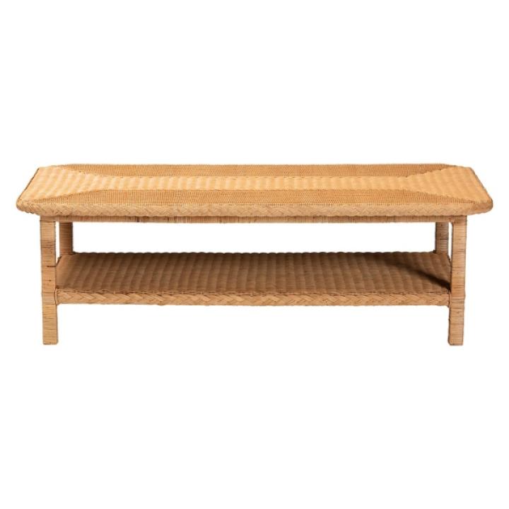 Bohemian Braided Rattan Coffee Table
