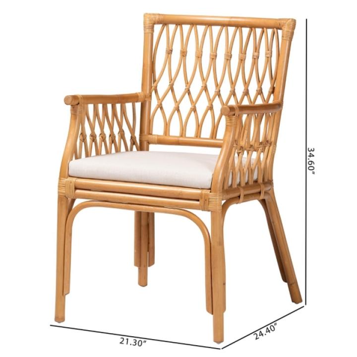 Light Honey Rattan Accent Chair