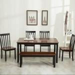 Cherry & Black Wood Blooming Dining Bench