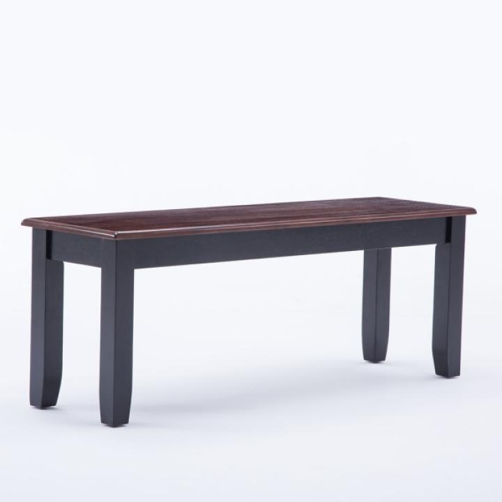 Cherry & Black Wood Blooming Dining Bench