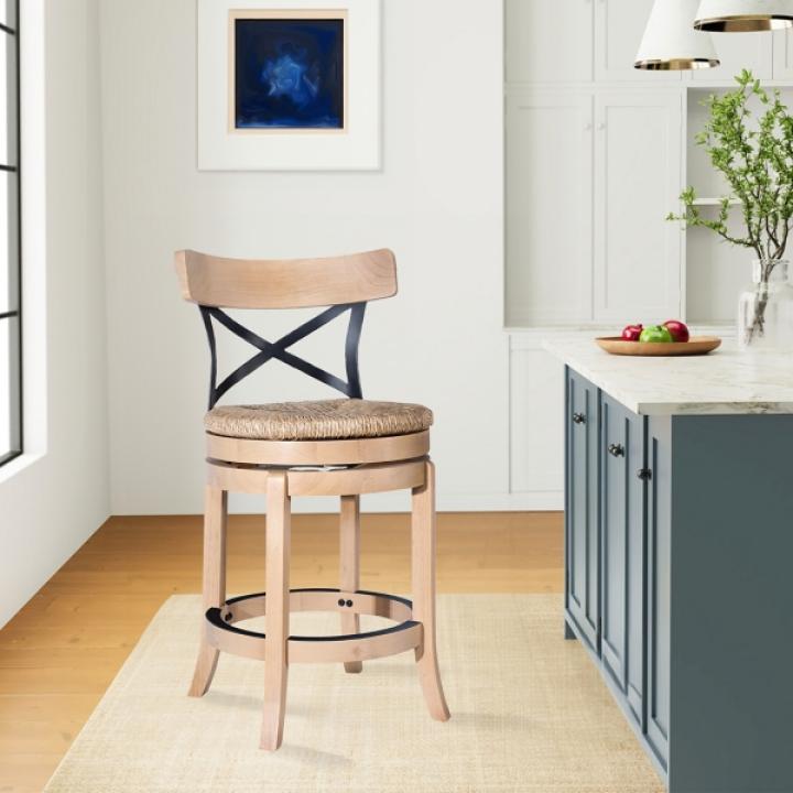 Blonde Oak Myrtle Swivel Counter Stool