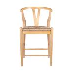 Natural Wood Wishbone Counter Stool