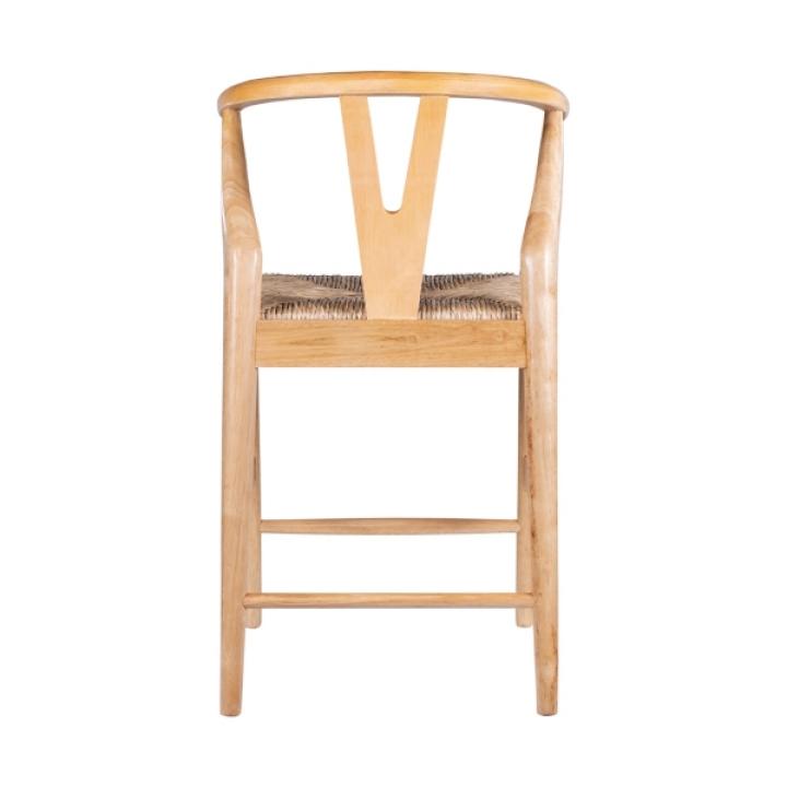 Natural Wood Wishbone Counter Stool
