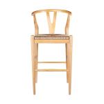 Natural Wood Wishbone Bar Stool