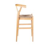 Natural Wood Wishbone Bar Stool