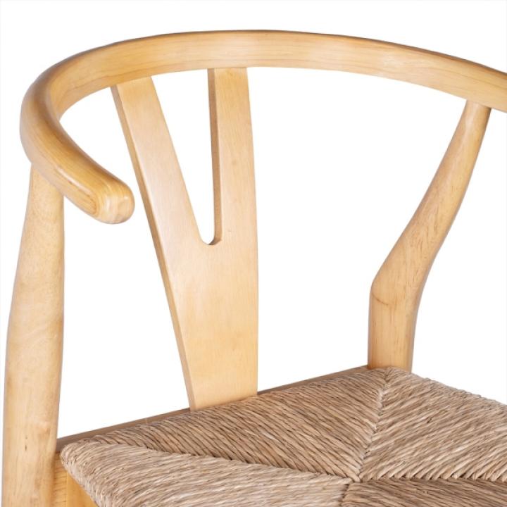 Natural Wood Wishbone Bar Stool