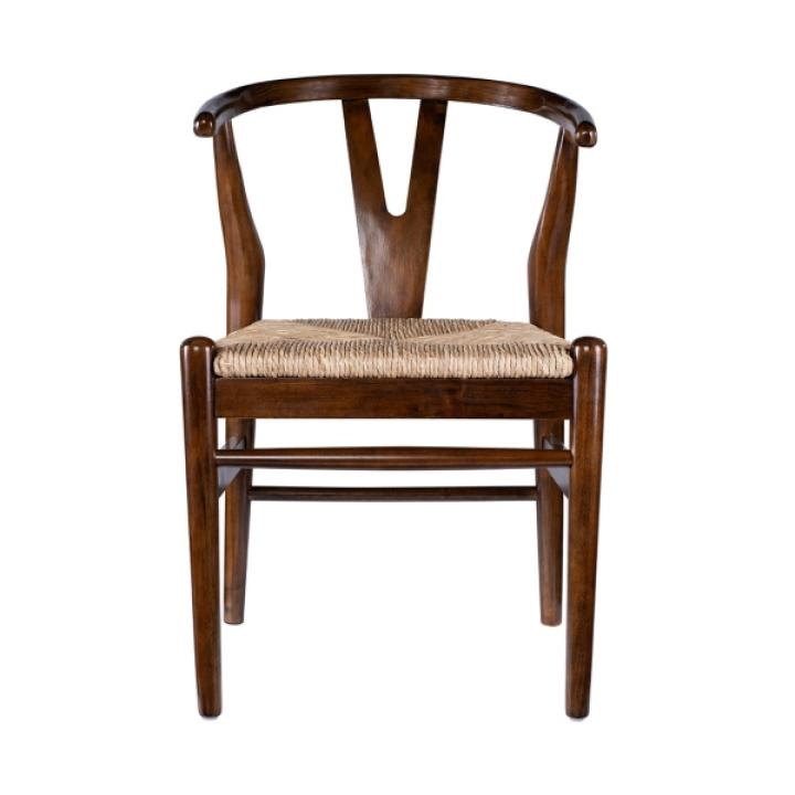 Walnut Wood Wishbone Dining Chairs, Set of 2