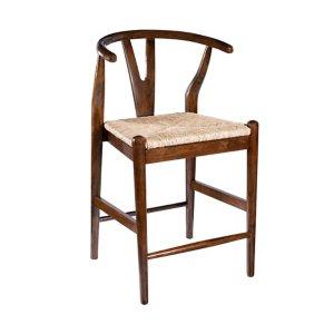 Walnut Wood Wishbone Counter Stool