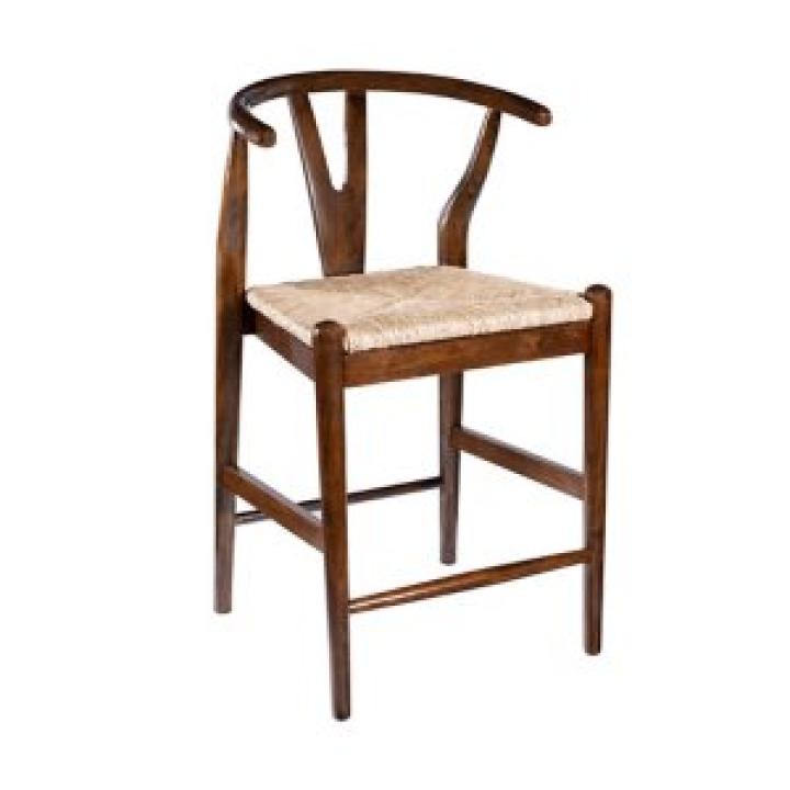 Walnut Wood Wishbone Counter Stool