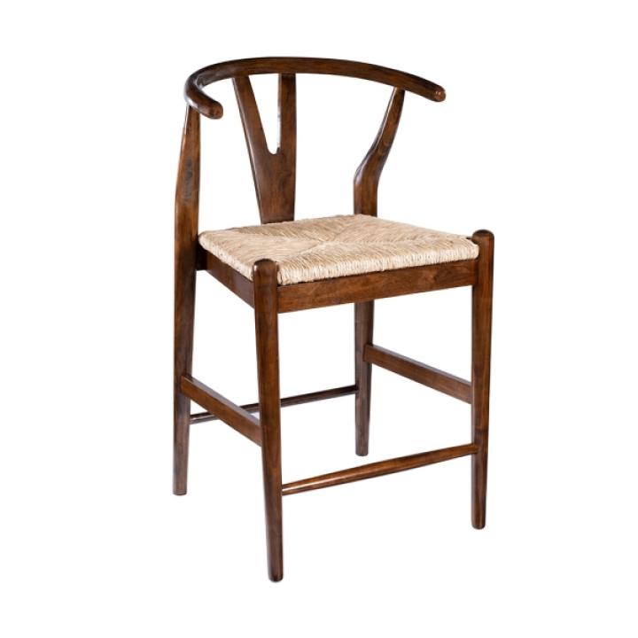 Walnut Wood Wishbone Counter Stool
