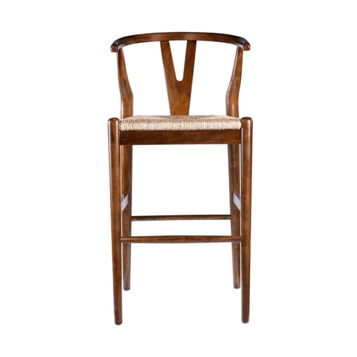 Walnut Wood Wishbone Bar Stool