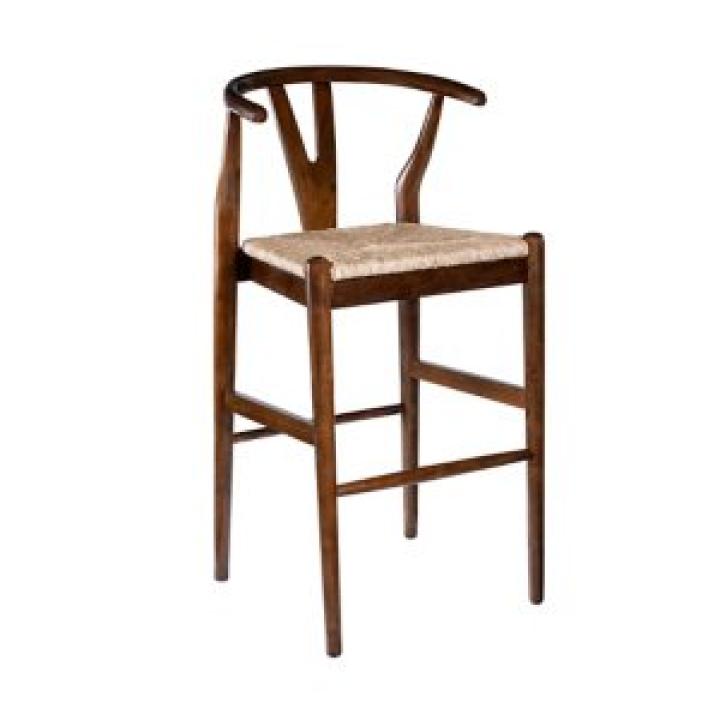 Walnut Wood Wishbone Bar Stool