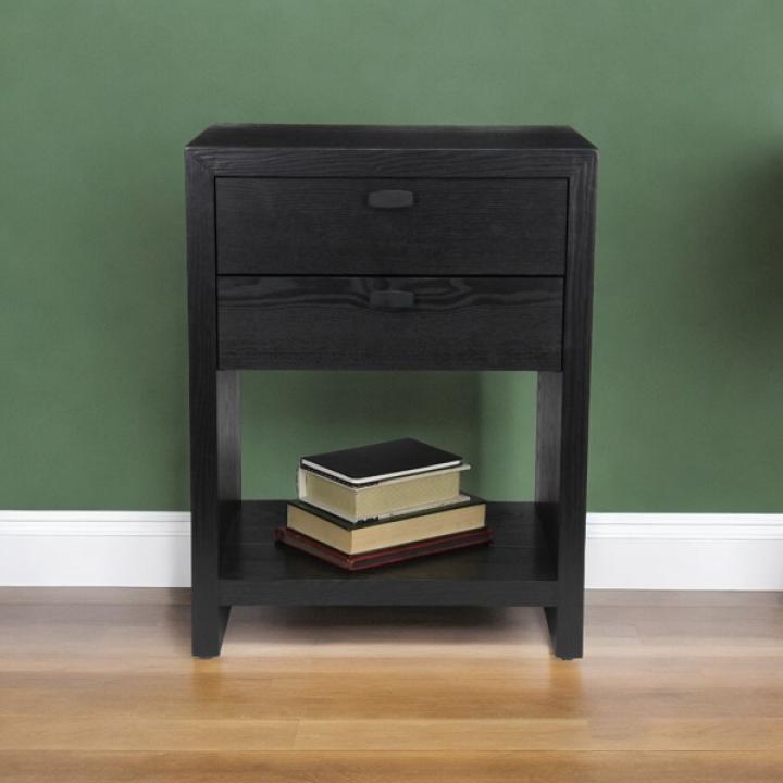 Black Vivara 2-Drawer Nightstand