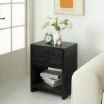 Black Vivara 2-Drawer Nightstand