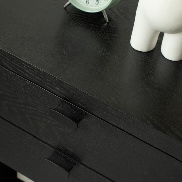 Black Vivara 2-Drawer Nightstand