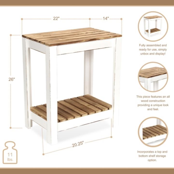 Brown and White Cedarfield Accent Table