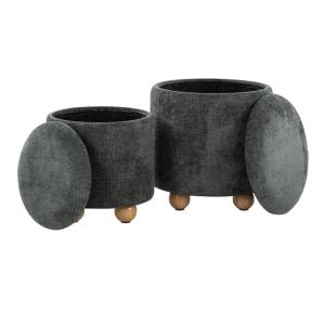 Green Bacci Nesting Ottomans, Set of 2