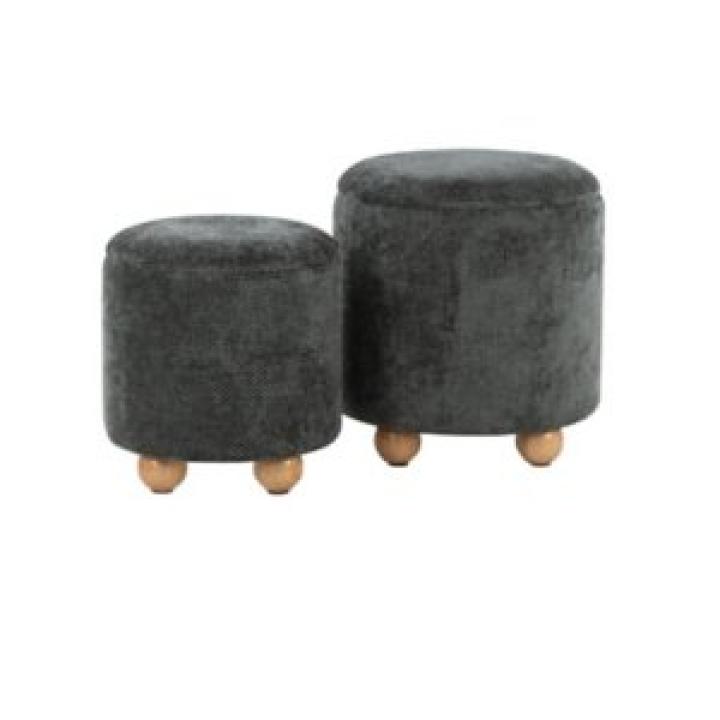 Green Bacci Nesting Ottomans, Set of 2