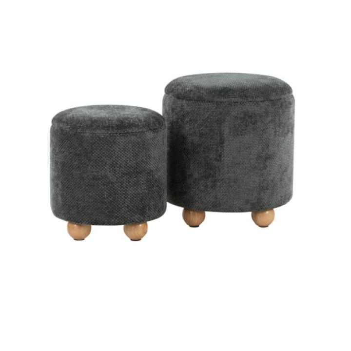 Green Bacci Nesting Ottomans, Set of 2