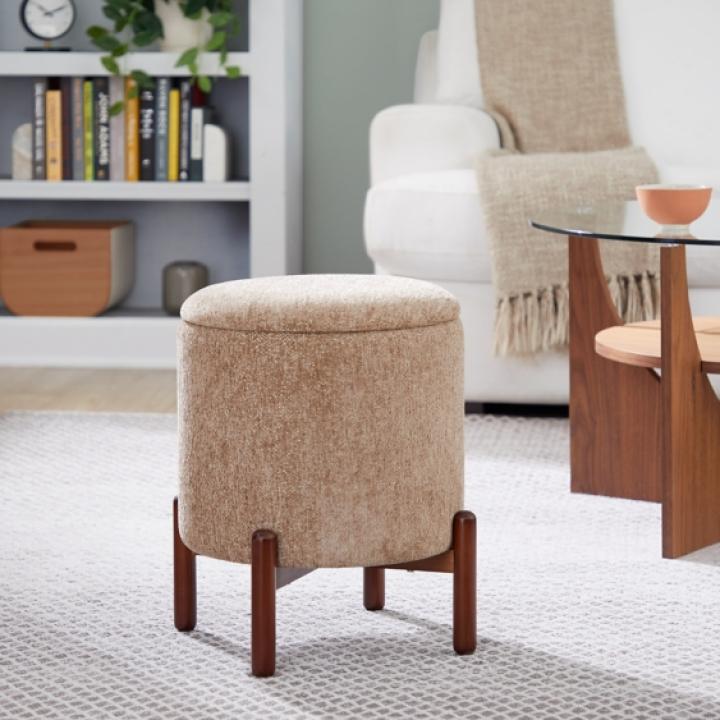 Tan Daniella Storage Ottoman