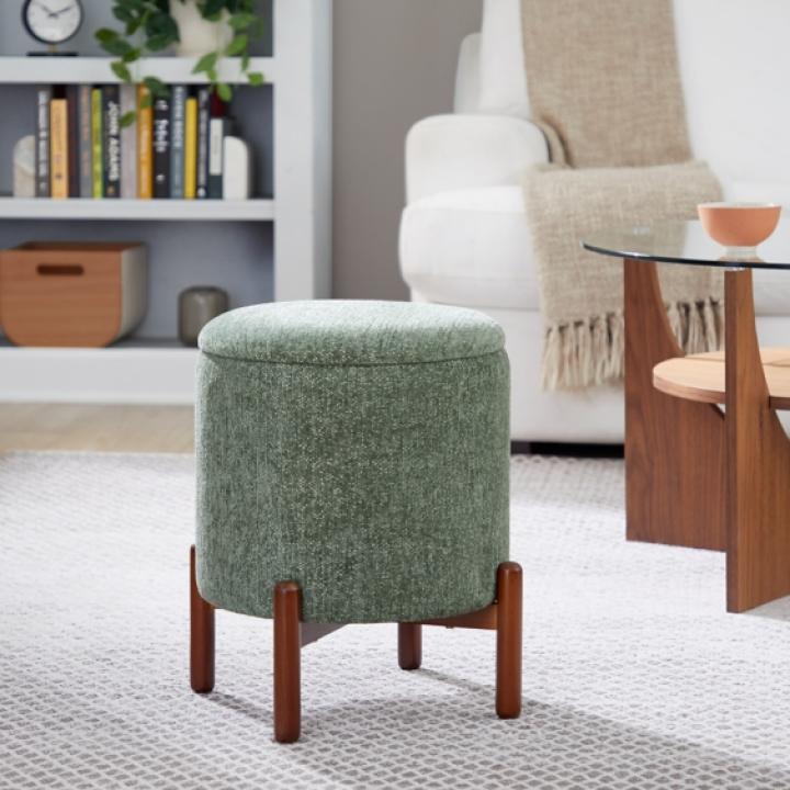 Green Daniella Storage Ottoman