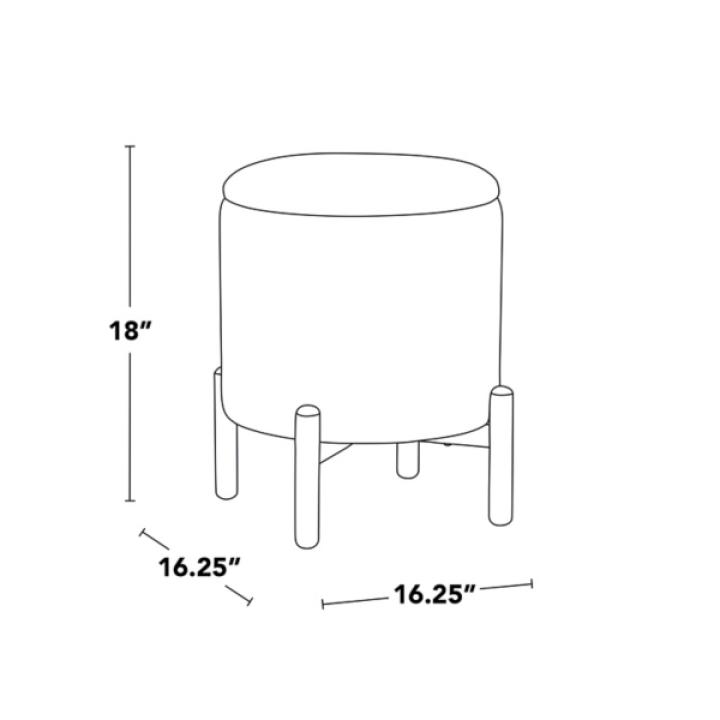 Green Daniella Storage Ottoman