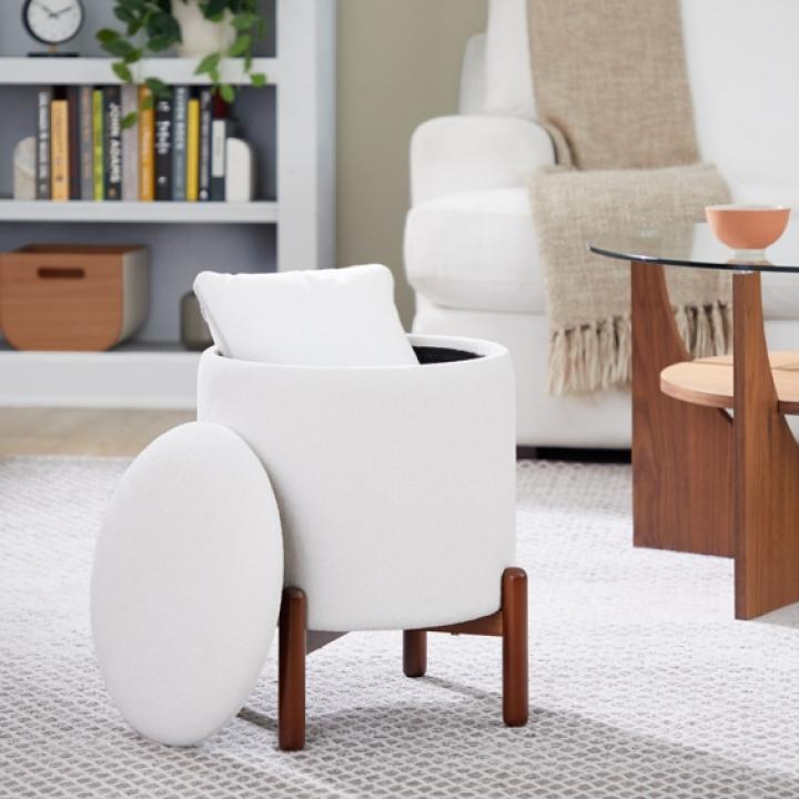 White Daniella Storage Ottoman