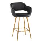 Black Faux Leather Marge Counter Stools, Set of 2