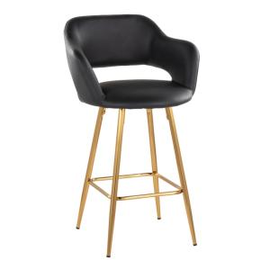Black Faux Leather Marge Counter Stools, Set of 2