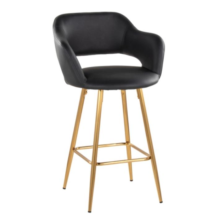 Black Faux Leather Marge Counter Stools, Set of 2