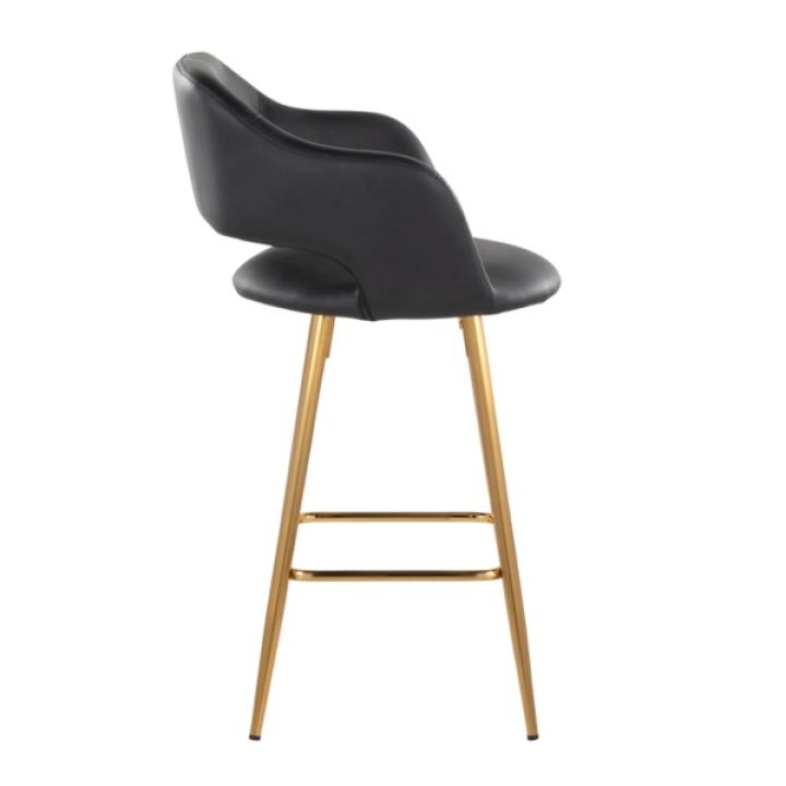 Black Faux Leather Marge Counter Stools, Set of 2