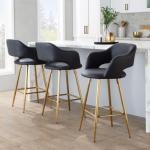 Black Faux Leather Marge Counter Stools, Set of 2