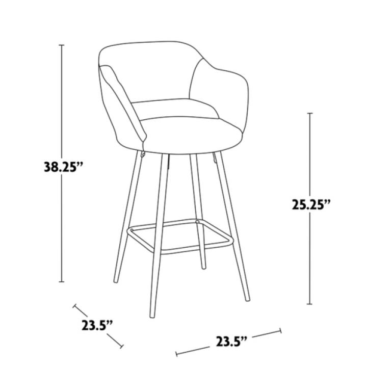 Black Faux Leather Marge Counter Stools, Set of 2