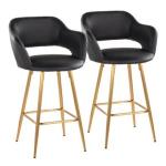Black Faux Leather Marge Counter Stools, Set of 2